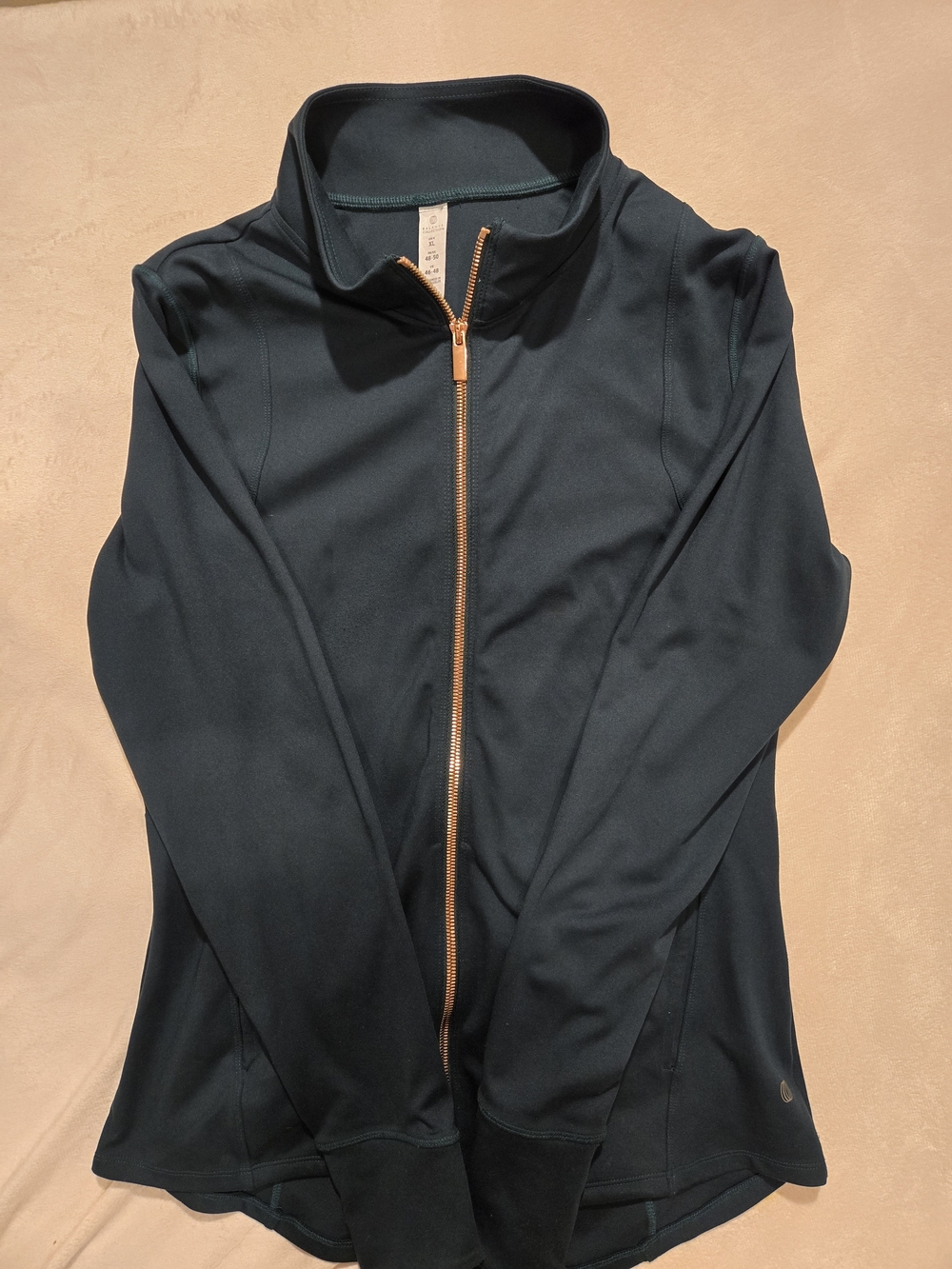 Balance Collection Women's Dark Teal Zip-Front Jacket Xl